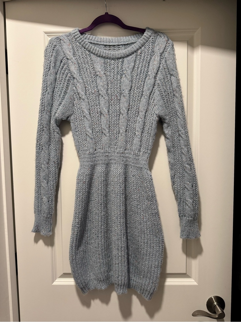 New Light blue with notes of other colors Cable Knit Women’s Sweater Dress S